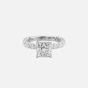  The Adelle Princess Moissanite Ring 18k White Gold 001