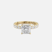  The Adelle Princess Moissanite Ring 18k Yellow Gold 001