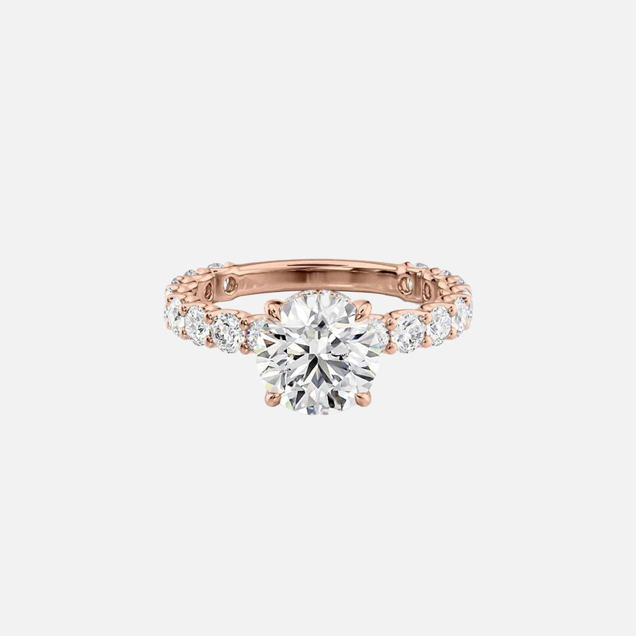  The Adelle Round Lab Diamond Ring 14k Rose Gold 001