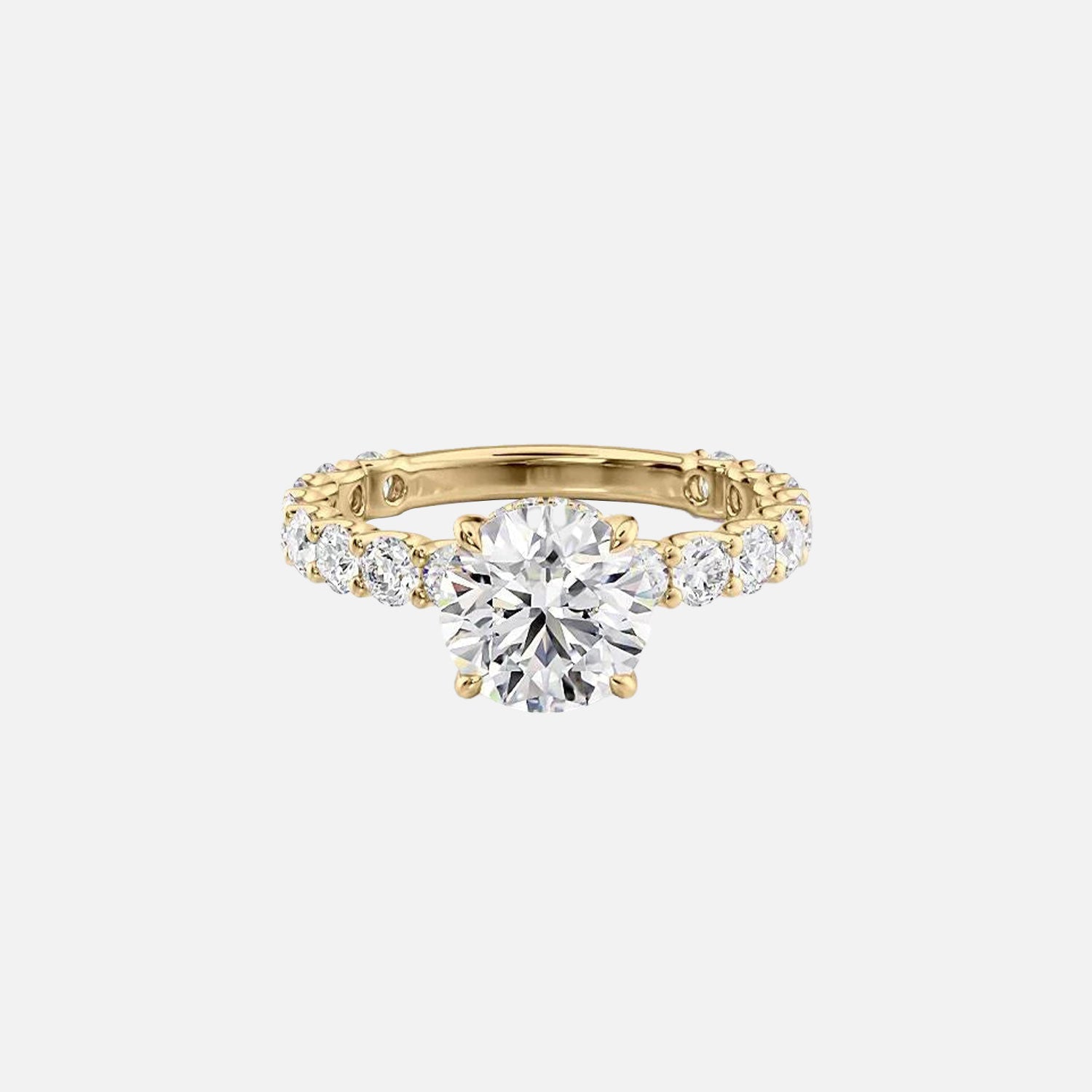 The Adelle Round Lab Diamond Ring 14k Yellow Gold 001