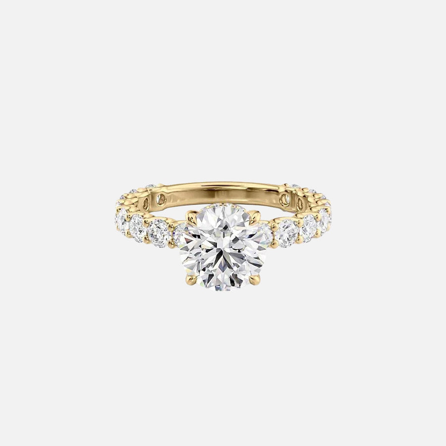  The Adelle Round Lab Diamond Ring 18k Yellow Gold 001