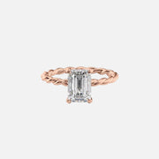  The Alice Emerald Lab Diamond Ring 14k Rose Gold 001