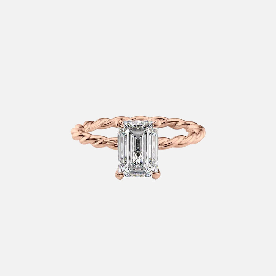  The Alice Emerald Lab Diamond Ring 18k Rose Gold 001