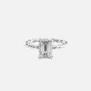  The Alice Emerald Lab Diamond Ring 18k White Gold 001