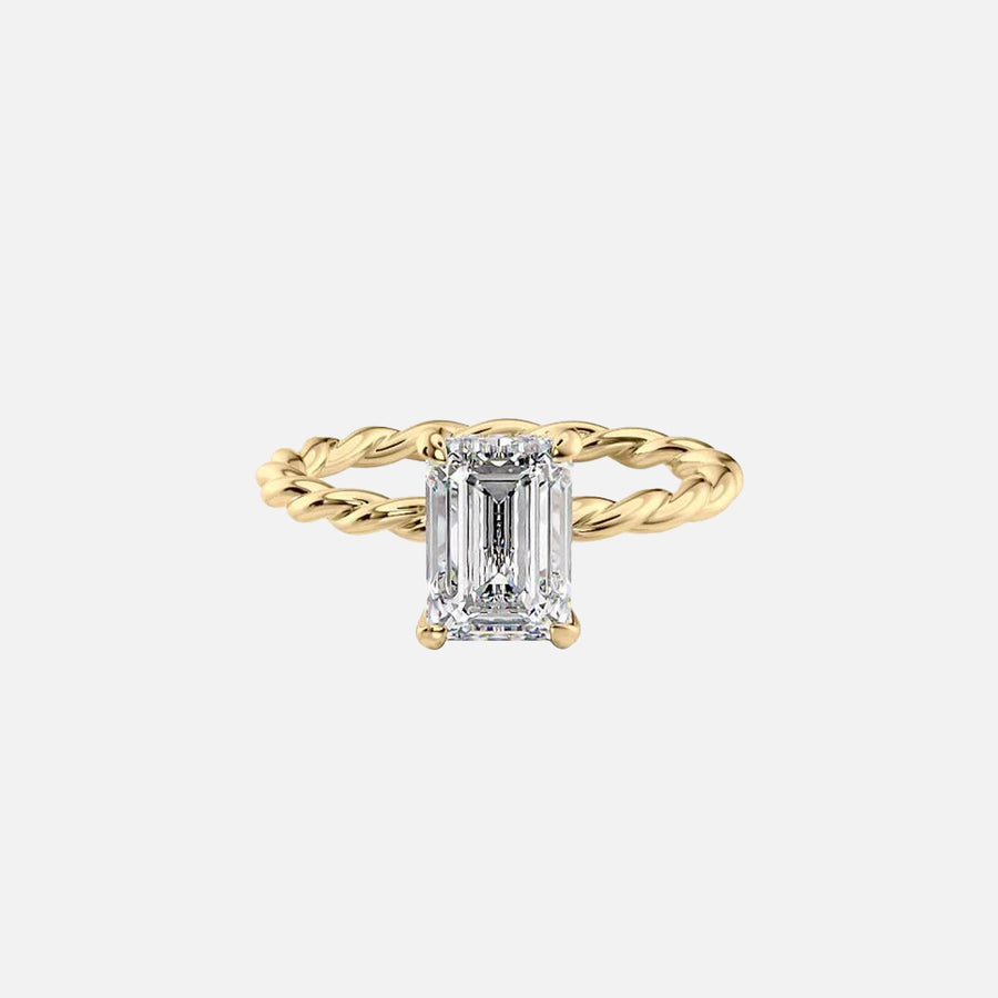  The Alice Emerald Lab Diamond Ring 18k Yellow Gold 001