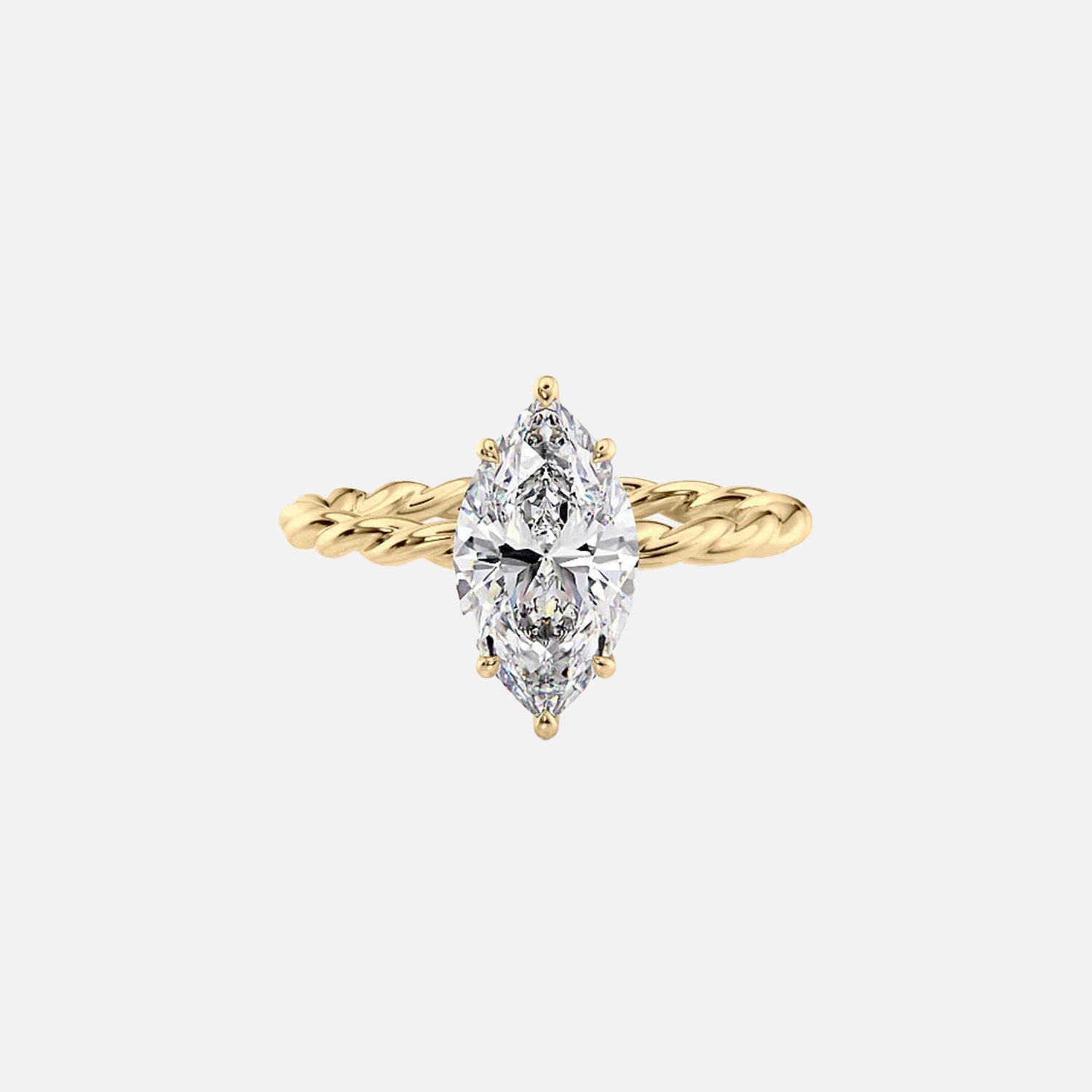 The Alice Marquise Moissanite Ring 14k Yellow Gold 001