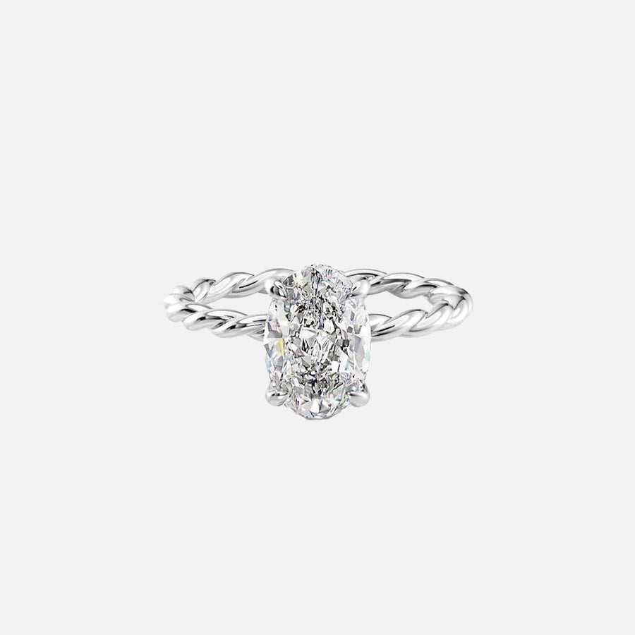  The Alice Oval Lab Diamond Ring 14k White Gold 001