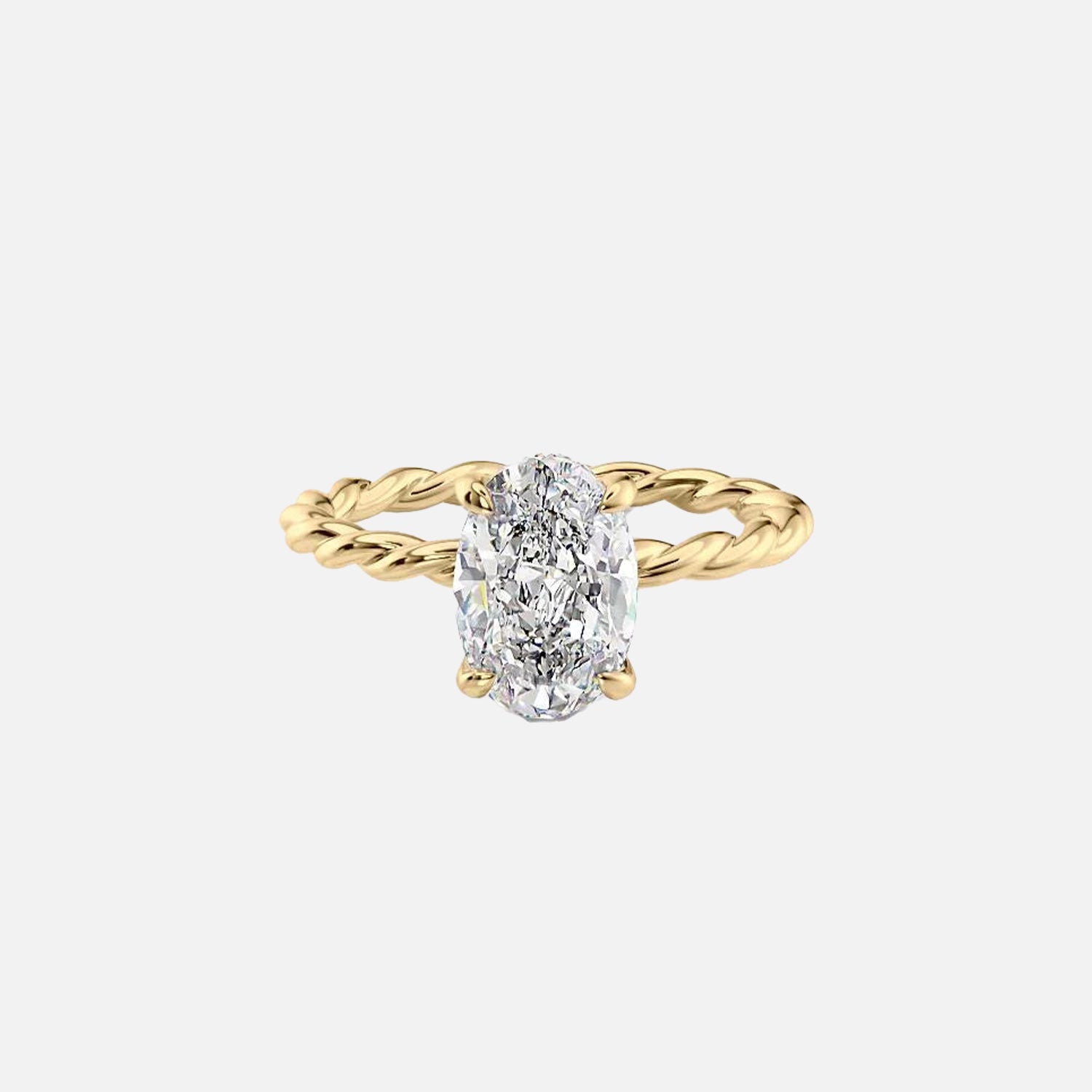 The Alice Oval Moissanite Ring 14k Yellow Gold 001