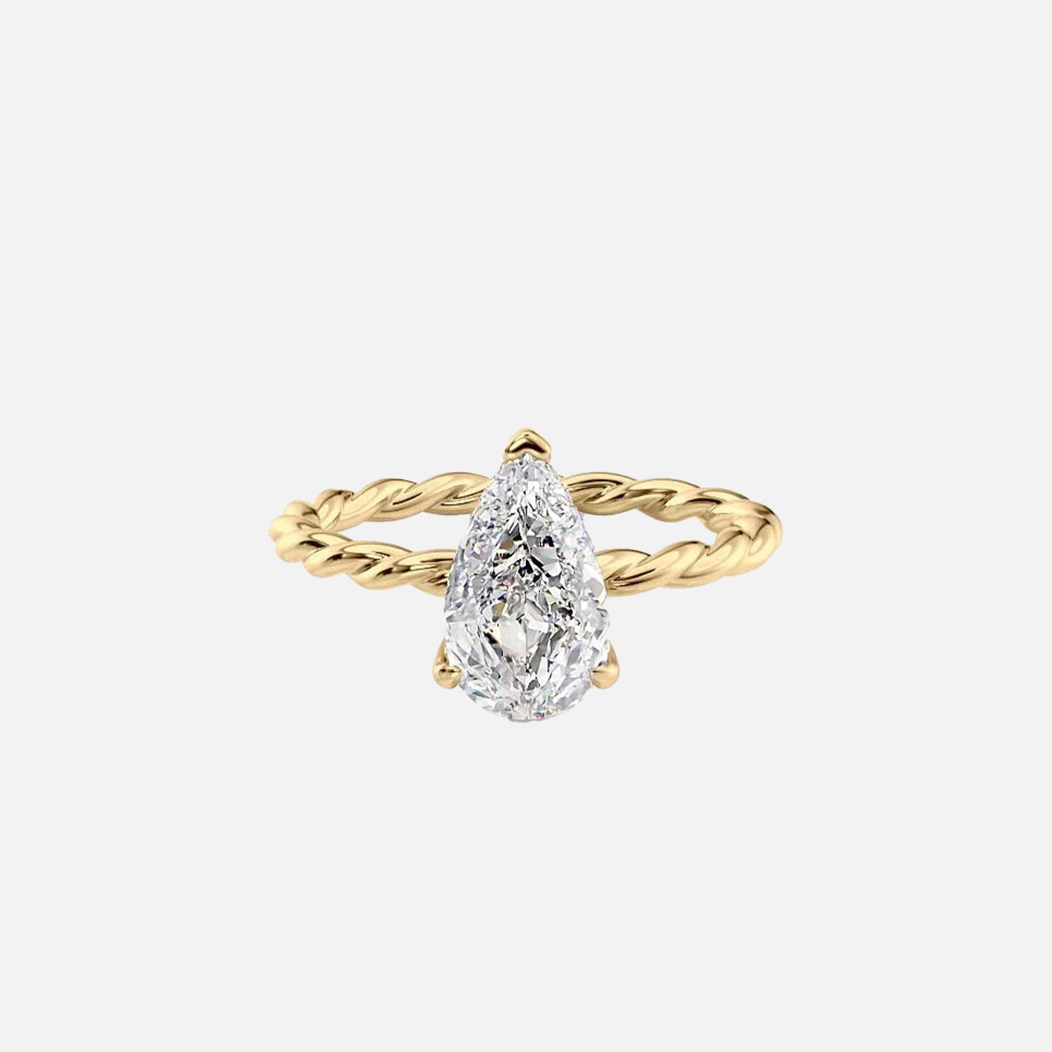 The Alice Pear Lab Diamond Ring 14k Yellow Gold 001