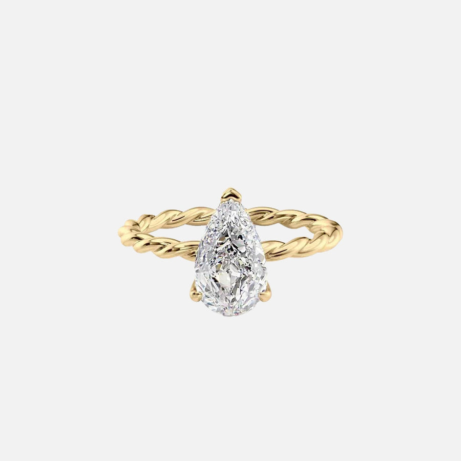  The Alice Pear Lab Diamond Ring 18k Yellow Gold 001