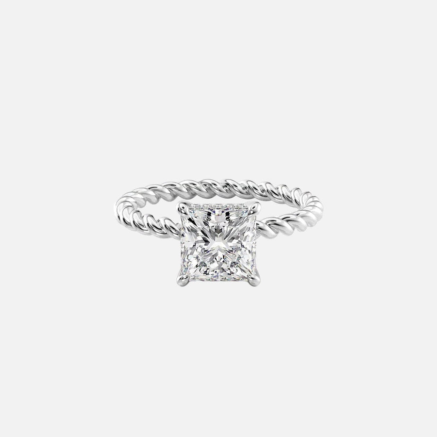  The Alice Princess Lab Diamond Ring 14k White Gold 001