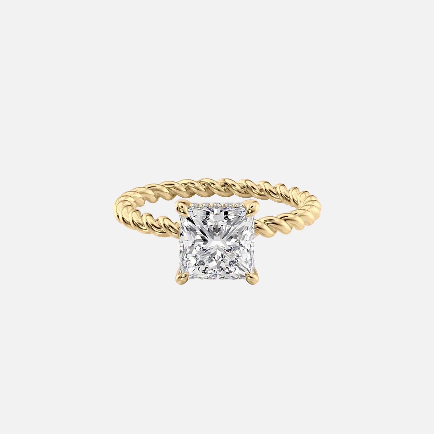 The Alice Princess Lab Diamond Ring 14k Yellow Gold 001