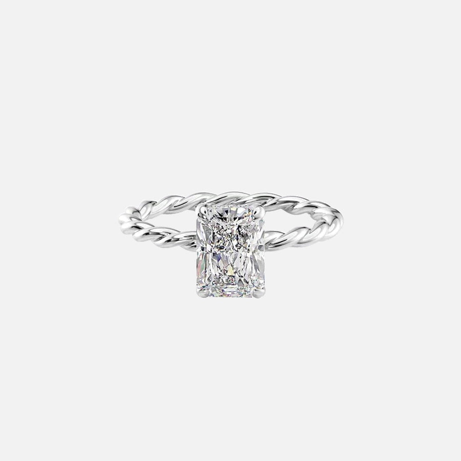  The Alice Radiant Lab Diamond Ring 14k White Gold 001