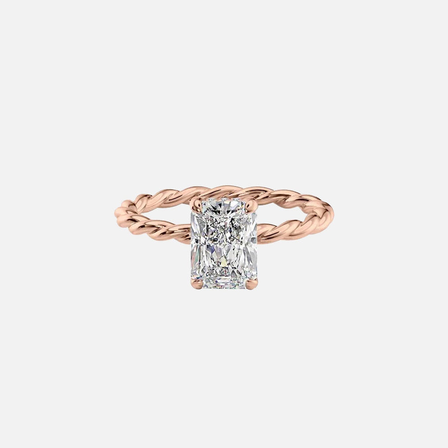  The Alice Radiant Lab Diamond Ring 18k Rose Gold 001