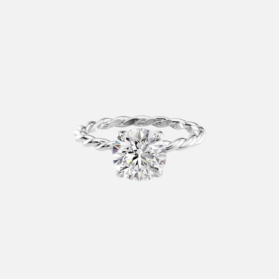  The Alice Round Lab Diamond Ring 14k White Gold 001