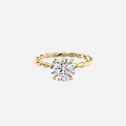 The Alice Round Lab Diamond Ring 14k Yellow Gold 001