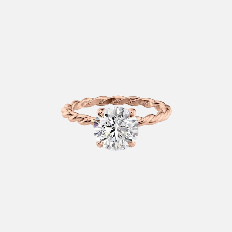  The Alice Round Lab Diamond Ring 18k Rose Gold 001