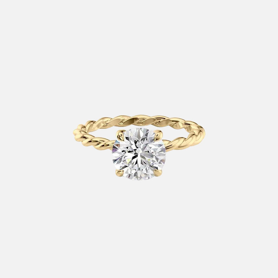  The Alice Round Lab Diamond Ring 18k Yellow Gold 001