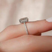  The Aline Emerald Moissanite Ring 18k White Gold 004 Final