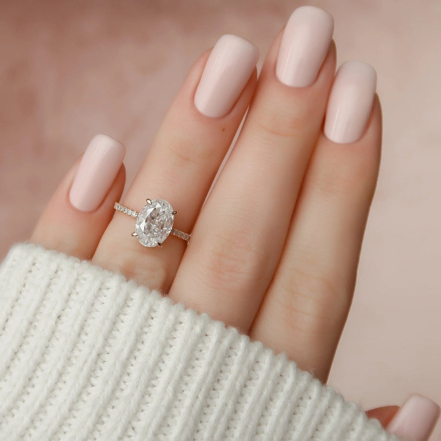  The Aline Oval Moissanite Ring 18k Rose Gold 003