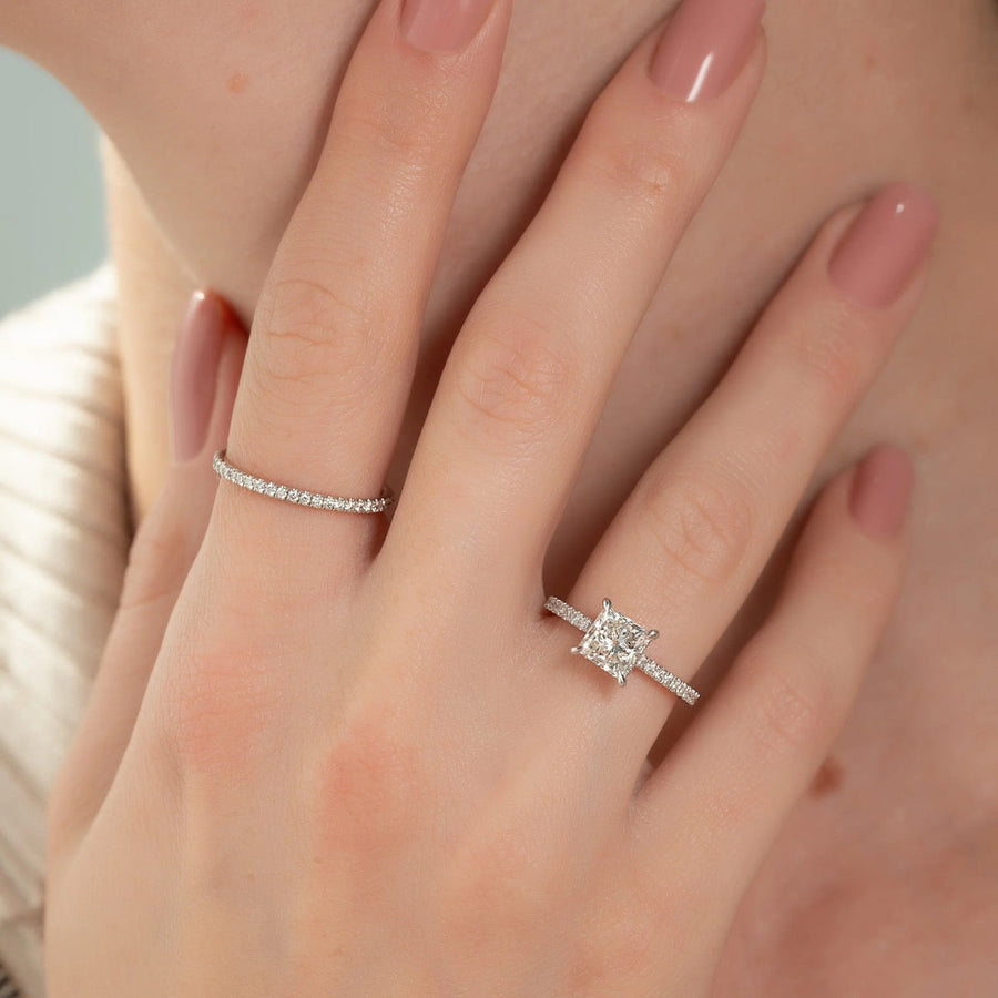  The Aline Princess Moissanite Ring 14k White Gold 003