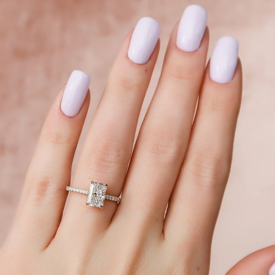  The Aline Radiant Moissanite Ring 14k Rose Gold 003