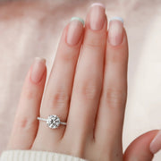  The Aline Round Moissanite Ring 14k White Gold 003