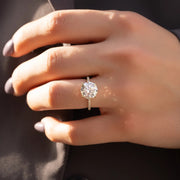  The Aline Round Moissanite Ring 14k Yellow Gold 003