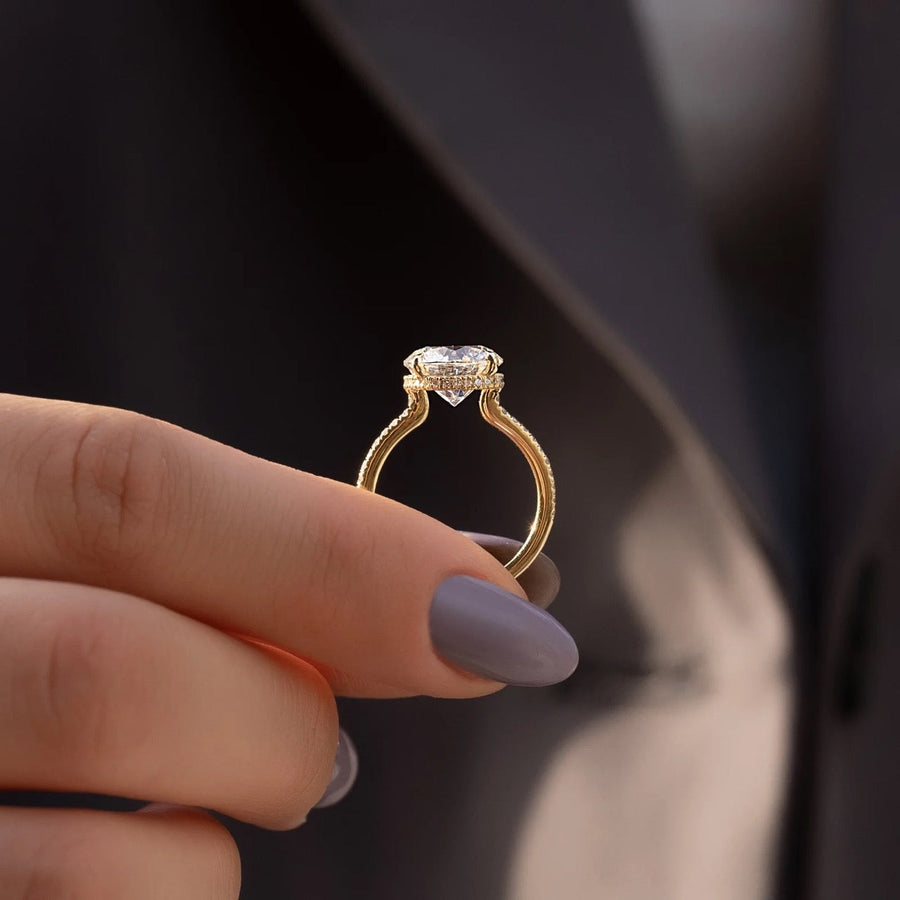  The Aline Round Moissanite Ring 14k Yellow Gold 004 Final