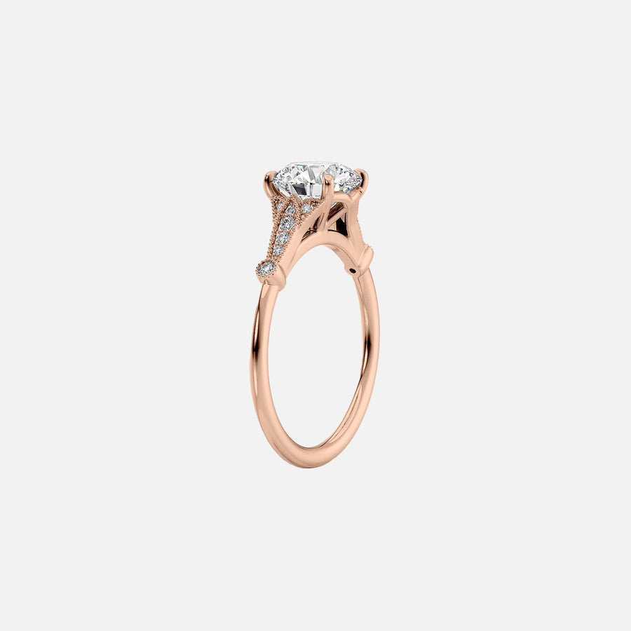  The Amber Pear Moissanite Ring 14k Rose Gold 002