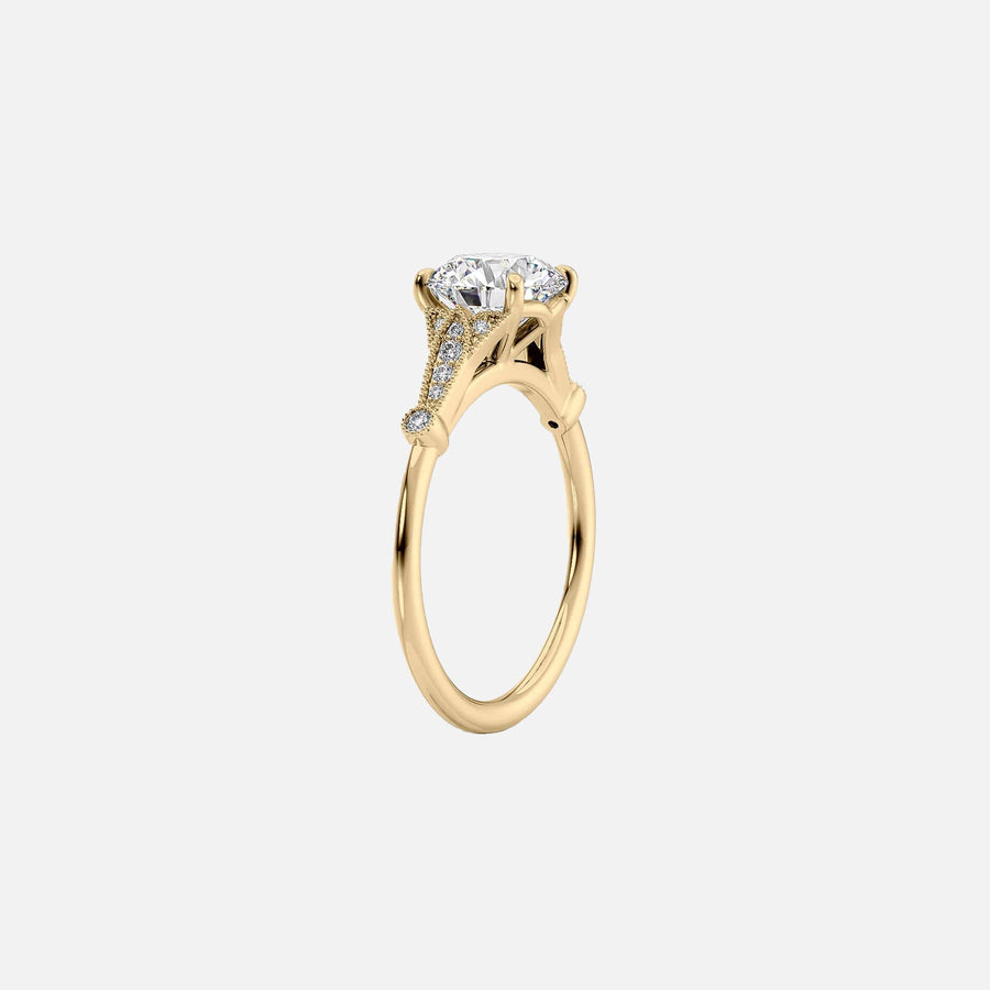 The Amber Pear Moissanite Ring 14k Yellow Gold 002