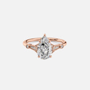  The Amber Pear Moissanite Ring 18k Rose Gold 001
