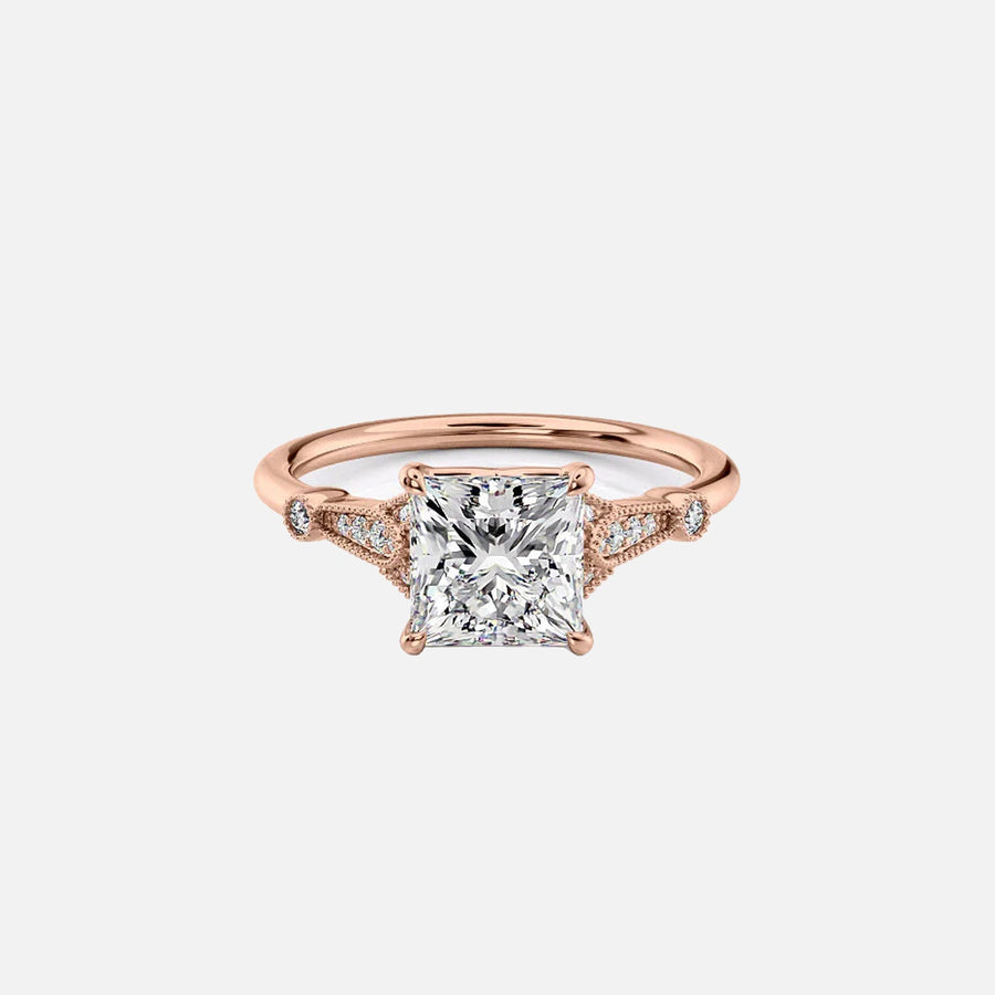  The Amber Princess Lab Diamond Ring 18k Rose Gold 001