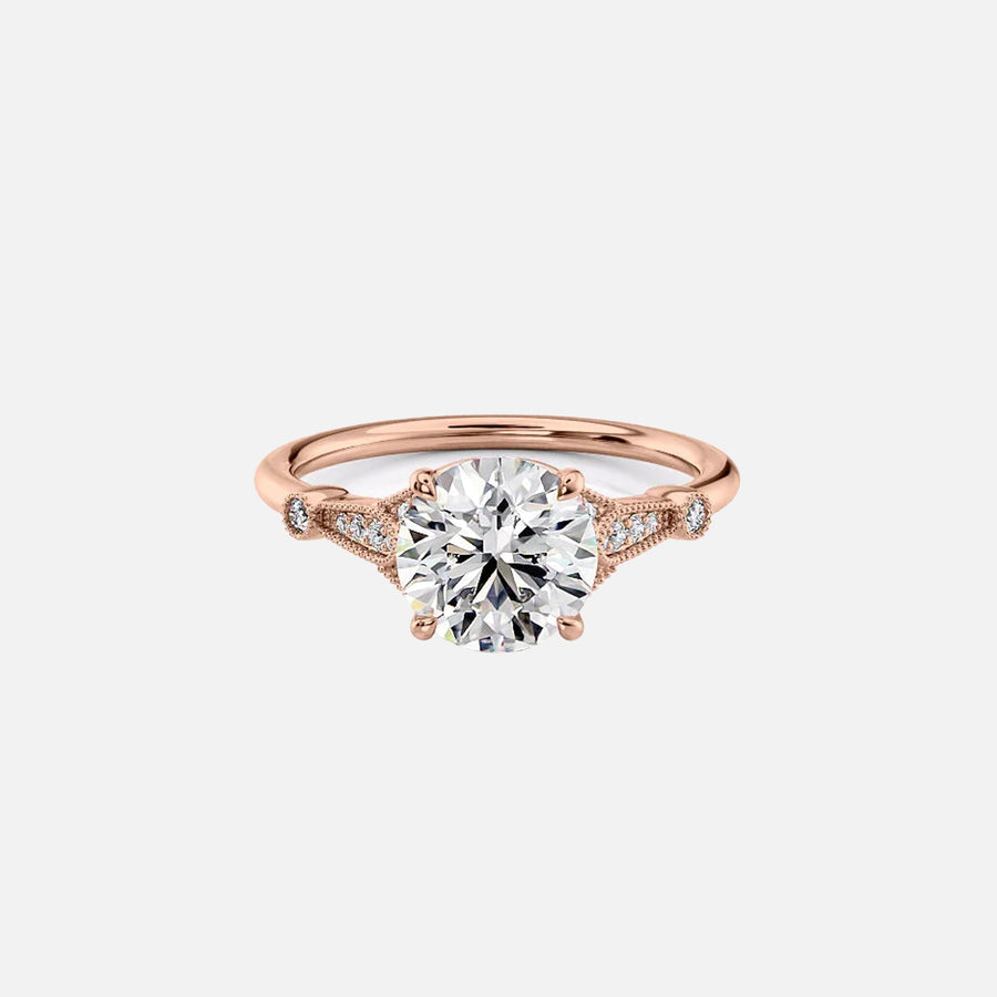  The Amber Round Lab Diamond Ring 18k Rose Gold 001