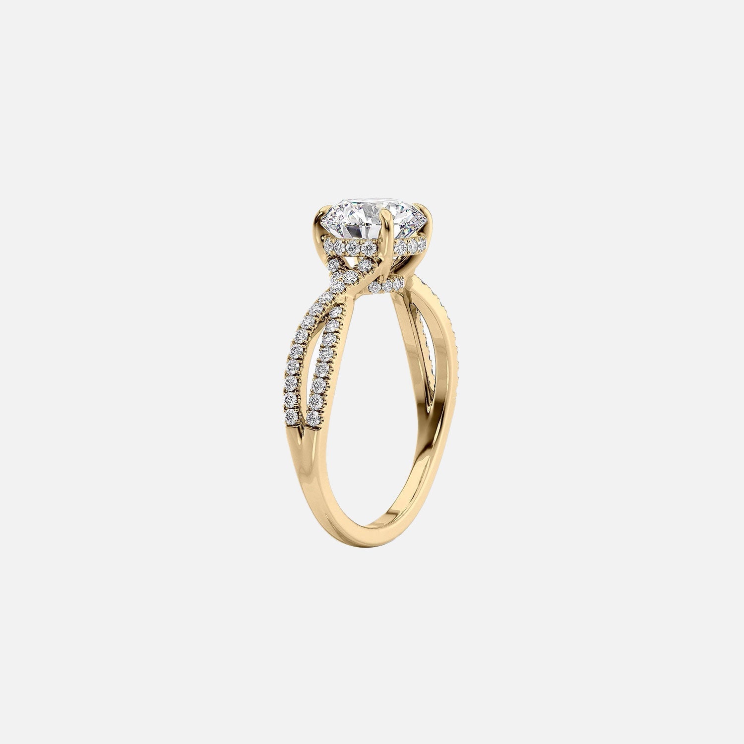  The Angelina Cushion Lab Diamond Ring 14k Yellow Gold 002