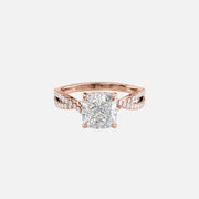 The Angelina Cushion Moissanite Ring 14k Rose Gold 001