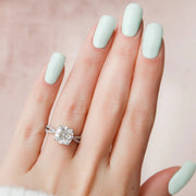  The Angelina Cushion Moissanite Ring 14k White Gold 003