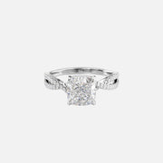  The Angelina Cushion Moissanite Ring 18k White Gold 001