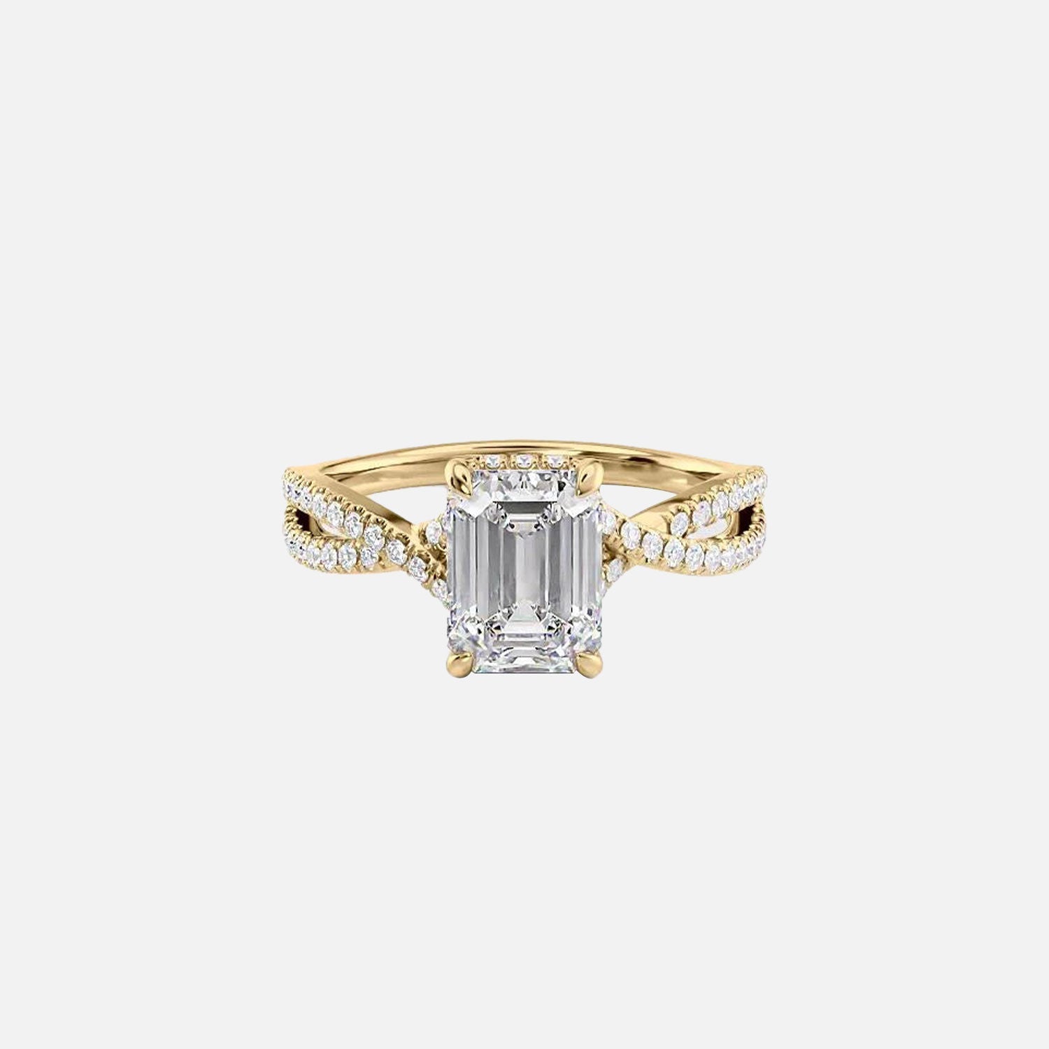 The Angelina Emerald Lab Diamond Ring 14k Yellow Gold 001