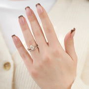  The Angelina Oval Moissanite Ring 14k Rose Gold 003