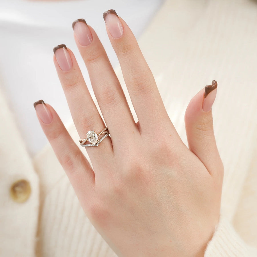  The Angelina Oval Moissanite Ring 14k Rose Gold 003