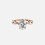  The Angelina Oval Moissanite Ring 18k Rose Gold 001