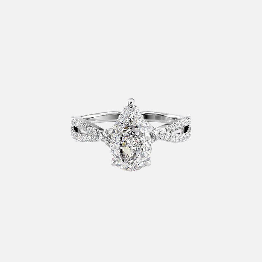  The Angelina Pear Lab Diamond Ring 14k White Gold 001
