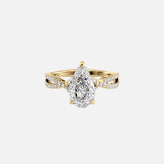 The Angelina Pear Lab Diamond Ring 14k Yellow Gold 001