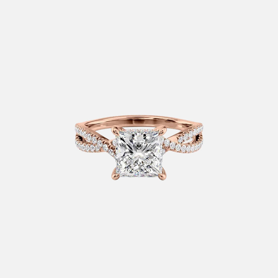 The Angelina Princess Moissanite Ring 18k Rose Gold 001