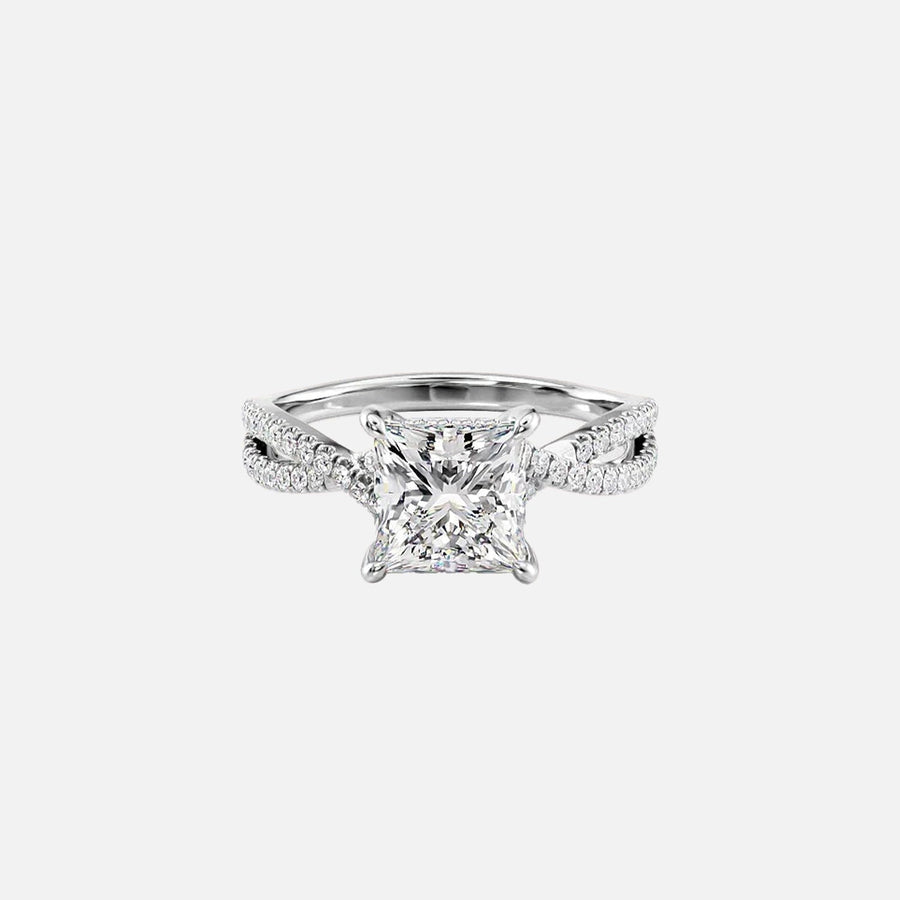  The Angelina Princess Moissanite Ring 18k White Gold 001