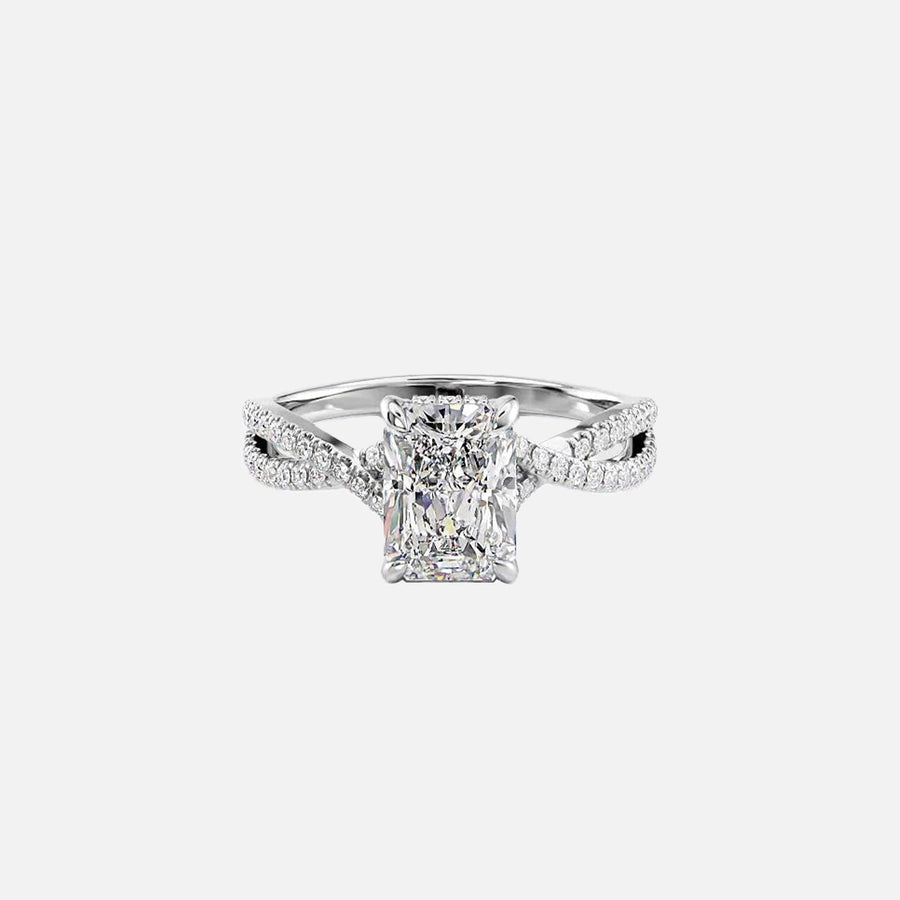  The Angelina Radiant Lab Diamond Ring 14k White Gold 001