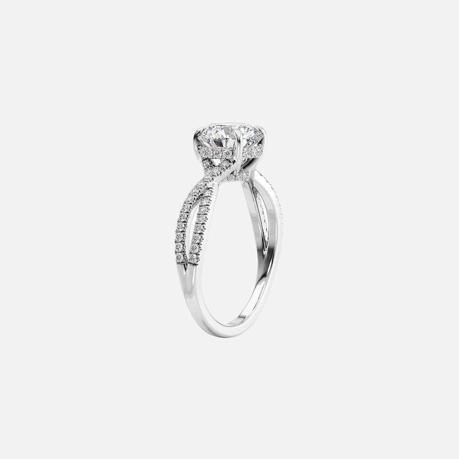  The Angelina Round Lab Diamond Ring 14k White Gold 002