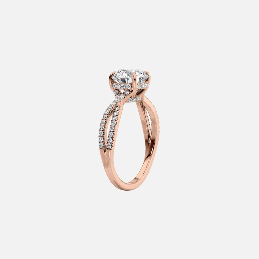  The Angelina Round Lab Diamond Ring 18k Rose Gold 002