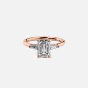 The Baguettes Megan Baguettes Emerald Moissanite Ring 18k Rose Gold 001